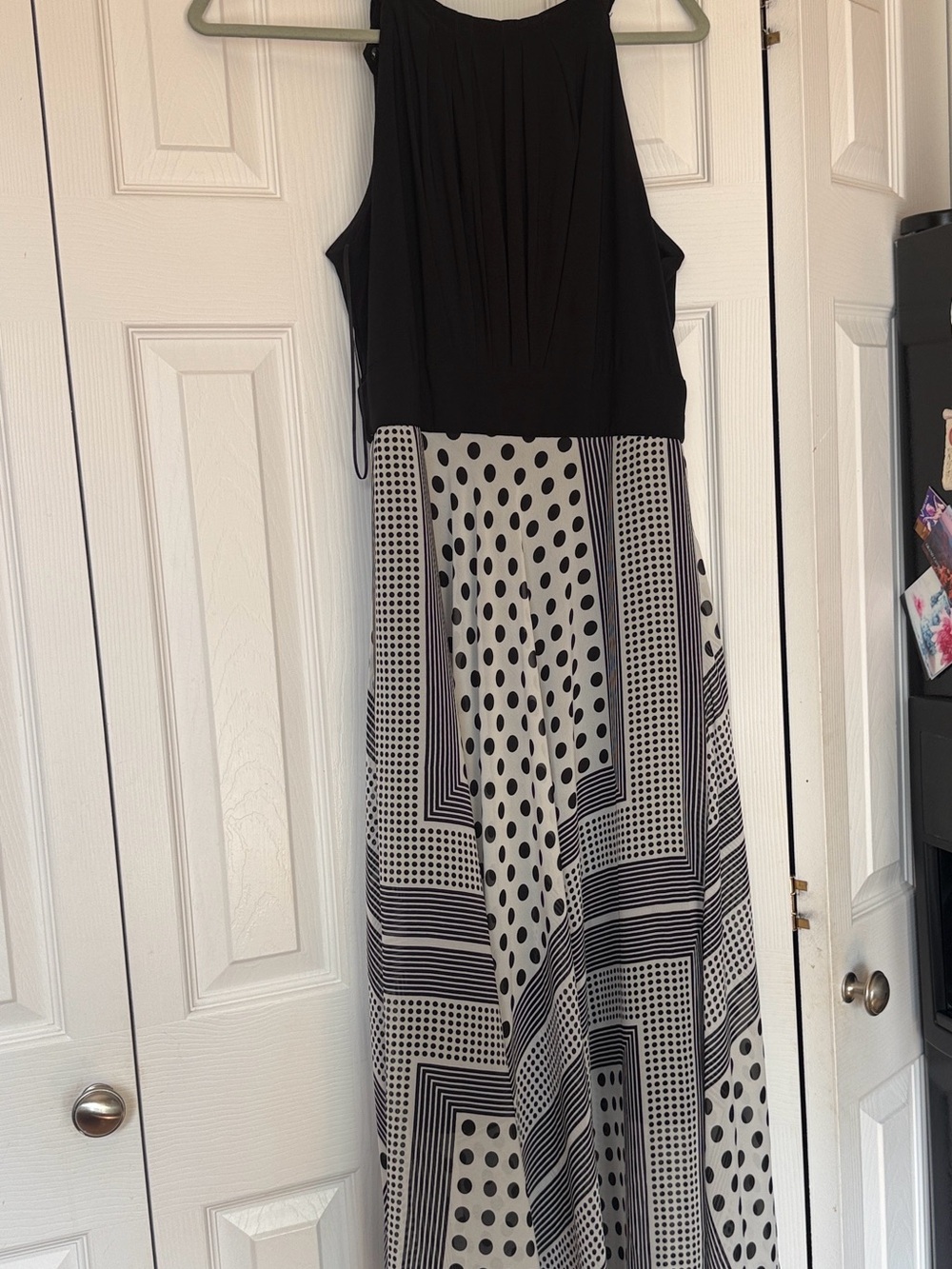 Studio One Black and White Polka Dot Midi Dress